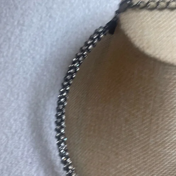 NWOT Kenneth Jay Lane Rhinestone Gunmetal Choker - Picture 5 of 7